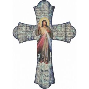 William J. Hirten Contemporary Wall Cross with Distressed Finish (Divine Mercy)