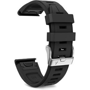 NotoCity Compatible with Fenix 5S Plus Band Silicone Sport Watch Bands for Fenix 5S/Fenix 5S Plus/Fenix 6s/Fenix 6S Pro/D2 Delta S Smart Watch-Silver Buckle