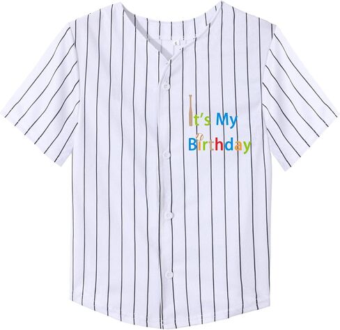 Kids Baseball Jersey Tops for Boys Button Hip Hop Sport T Shirts Boy Birthday Shirt Outfit T-Shirts in Saudi Arabia