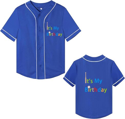 Kids Baseball Jersey Tops for Boys Button Hip Hop Sport T Shirts Boy Birthday Shirt Outfit T-Shirts in Saudi Arabia