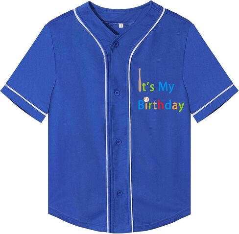 Kids Baseball Jersey Tops for Boys Button Hip Hop Sport T Shirts Boy Birthday Shirt Outfit T-Shirts in Saudi Arabia