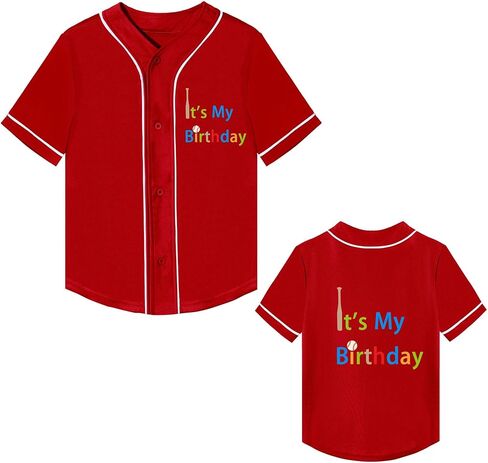 Kids Baseball Jersey Tops for Boys Button Hip Hop Sport T Shirts Boy Birthday Shirt Outfit T-Shirts in Saudi Arabia