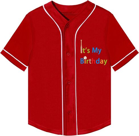 Kids Baseball Jersey Tops for Boys Button Hip Hop Sport T Shirts Boy Birthday Shirt Outfit T-Shirts in Saudi Arabia