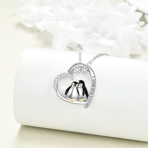 POPLYKE Cute Animal Heart Sterling Silver Necklace Birthday Gifts I love you forever Pendant for Girls Women Sister in Saudi Arabia