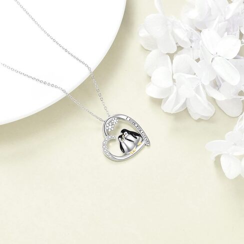 POPLYKE Cute Animal Heart Sterling Silver Necklace Birthday Gifts I love you forever Pendant for Girls Women Sister in Saudi Arabia