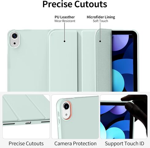Aoub Case for iPad Air 11 Inch Case 2024, iPad Air 5th/4th Generation 2022/2020 10.9 inch, Auto Wake/Sleep, Ultra Slim Lightweight Trifold Stand Smart Silicone Soft TPU Back Shell Cover - Gray in Saudi Arabia