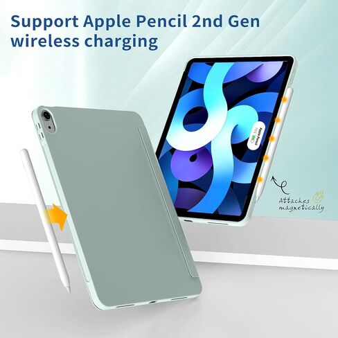 Aoub Case for iPad Air 11 Inch Case 2024, iPad Air 5th/4th Generation 2022/2020 10.9 inch, Auto Wake/Sleep, Ultra Slim Lightweight Trifold Stand Smart Silicone Soft TPU Back Shell Cover - Gray in Saudi Arabia