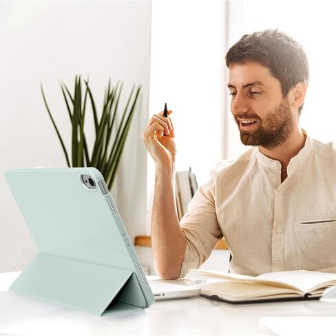 Aoub Case for iPad Air 11 Inch Case 2024, iPad Air 5th/4th Generation 2022/2020 10.9 inch, Auto Wake/Sleep, Ultra Slim Lightweight Trifold Stand Smart Silicone Soft TPU Back Shell Cover - Gray in Saudi Arabia