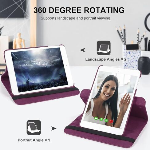 حافظة iPad Mini لجهاز iPad Mini 5 2019/Mini 4 2015 الجديد (الجيل الخامس/الرابع 7.9 بوصة) - حافظة حماية بحامل دوار 360 درجة مع تنبيه/غفو تلقائي (أخضر) in Kuwait