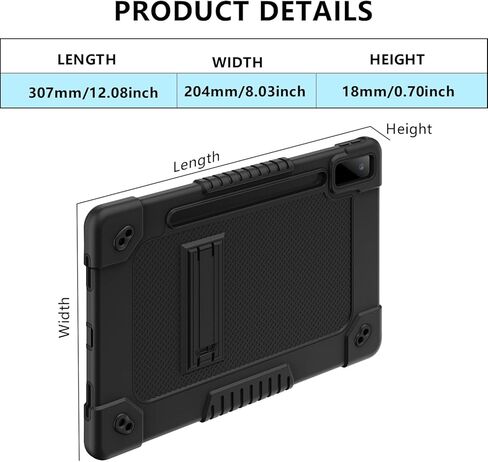حافظة كمبيوتر لوحي Lenovo Tab P12 مقاس 12.7 بوصة، حافظة حماية شديدة التحمل مضادة للسقوط ومضادة للصدمات للأطفال لجهاز Lenovo Tab P12 TB-370FU/Xiaoxin Pad Pro 371FC+ واقي شاشة (كحلي/أخضر، عبوتان) in Kuwait