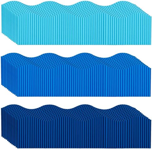 Containlol Corrugated Paper Classroom Borders for Bulletin Board, Back to School Thick Bulletin Board Boarders for First of School Classroom Decor(Blue,118ft) in Saudi Arabia