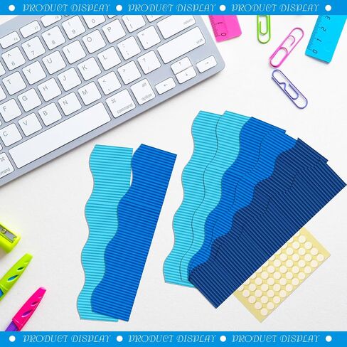 Containlol Corrugated Paper Classroom Borders for Bulletin Board, Back to School Thick Bulletin Board Boarders for First of School Classroom Decor(Blue,118ft) in Saudi Arabia