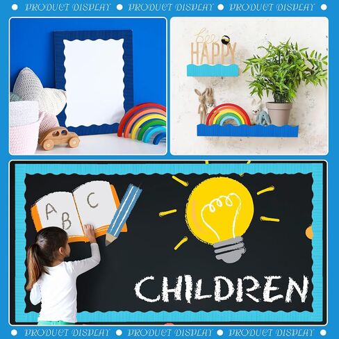 Containlol Corrugated Paper Classroom Borders for Bulletin Board, Back to School Thick Bulletin Board Boarders for First of School Classroom Decor(Blue,118ft) in Saudi Arabia