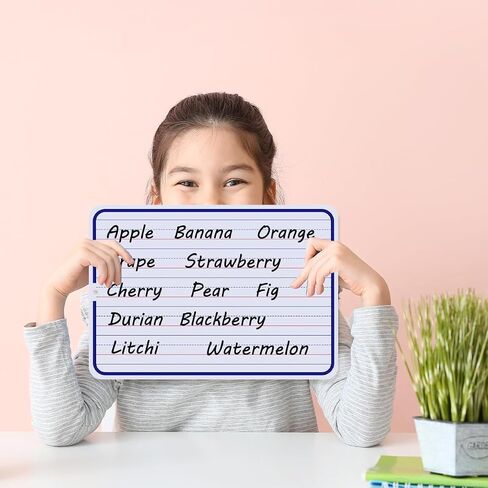 2-Pack 9"x12" Lines & Blank Dry Erase Whiteboard | Small Double-Sided Mini White Boards for Teachers, Students, Home, Classroom & Office in Saudi Arabia