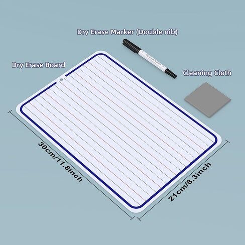 2-Pack 9"x12" Lines & Blank Dry Erase Whiteboard | Small Double-Sided Mini White Boards for Teachers, Students, Home, Classroom & Office in Saudi Arabia