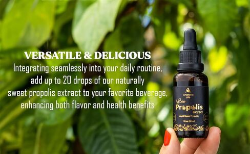 Natural Bee Propolis Extract, 30 mL, Advanced Liquid Tincture Immune System Booster and Seasonal Defense, Pure High Potency Herbal Supplement, Non-GMO and Alcohol Free (1 Pack) in Saudi Arabia