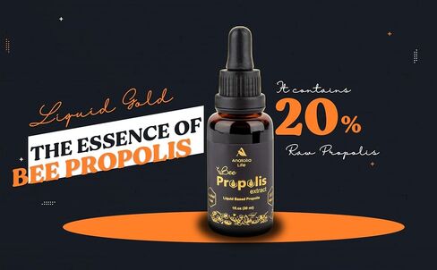 Natural Bee Propolis Extract, 30 mL, Advanced Liquid Tincture Immune System Booster and Seasonal Defense, Pure High Potency Herbal Supplement, Non-GMO and Alcohol Free (1 Pack) in Saudi Arabia