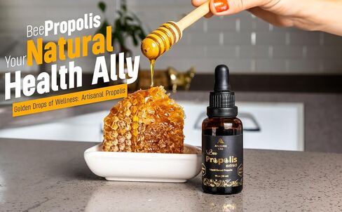 Natural Bee Propolis Extract, 30 mL, Advanced Liquid Tincture Immune System Booster and Seasonal Defense, Pure High Potency Herbal Supplement, Non-GMO and Alcohol Free (1 Pack) in Saudi Arabia
