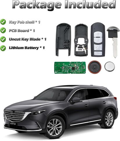 دخول بدون مفتاح مفتاح بعيد فوب، Alliskeys 4 أزرار سيارة القرب مفتاح ذكي يصلح لمازدا 3 6 MX-5 WAZSKE13D01 315MHz in Kuwait