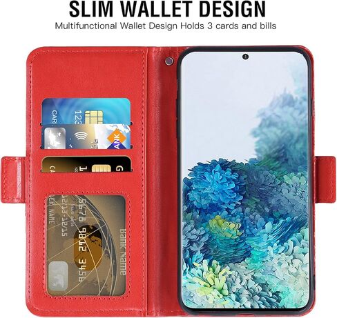 Compatible with Samsung Galaxy S20 Plus Glaxay S20+ 5G Wallet Case and Tempered Glass Screen Protector Flip Cover Card Holder Cell Phone Cases for Gaxaly S20+5G S20plus 20S + S 20 20+ G5 Women Blue in Kuwait
