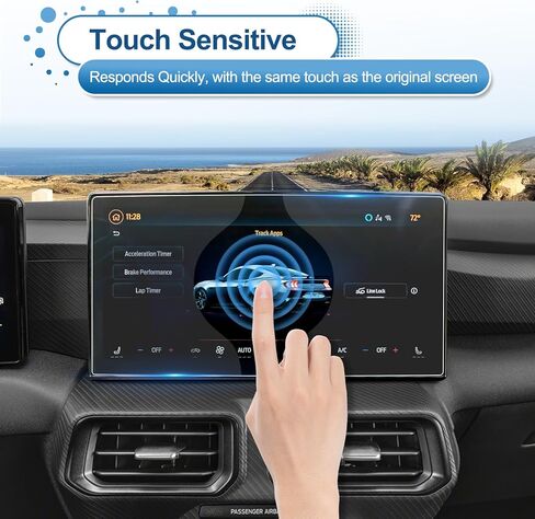 (2pcs) 2024 Mustang Screen Protector for Ford Mustang (13.2In Navigation+12.4In Dashboard), 9H Tempered Glass 2024 Mustang EcoBoost/EcoBoost Premium/GT/GT Premium/Dark Horse SYNC4 13.2"&12.4" in Kuwait