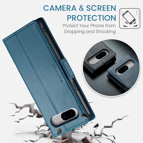 QLTYPRI Wallet Case for Google Pixel 8a, Premium PU Leather Magnetic Flip Folio Case with RFID Blocking Credit Card Slots Kickstand Shockproof Protective Phone Case Cover - Black in Saudi Arabia