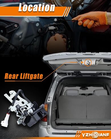931-861 سيكويا خلفي للباب الخلفي مزلاج قفل الباب مناسب لـ: -Toyota Sequoia 2001 2002 2003 2004 2005 2006 2007 4.7L، استبدال 64680-0C010 69301-0C010 646800C010 (عبوة واحدة) in Saudi Arabia