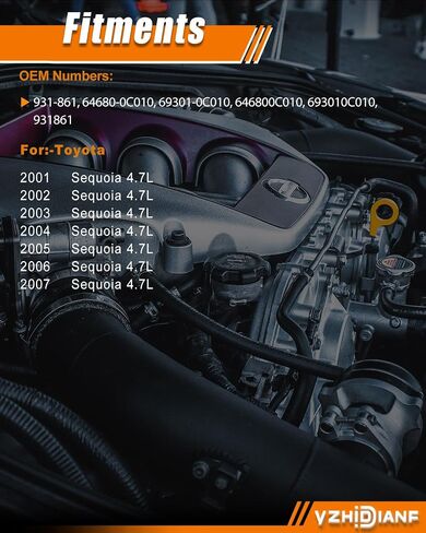 931-861 سيكويا خلفي للباب الخلفي مزلاج قفل الباب مناسب لـ: -Toyota Sequoia 2001 2002 2003 2004 2005 2006 2007 4.7L، استبدال 64680-0C010 69301-0C010 646800C010 (عبوة واحدة) in Saudi Arabia