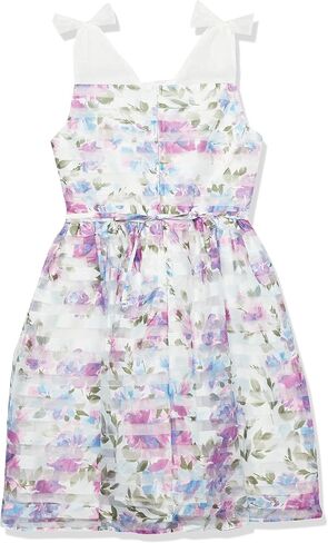 Speechless Girls' Sleeveless Shadow Stripe Organza Party Dress in Saudi Arabia