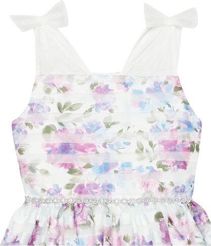 Speechless Girls' Sleeveless Shadow Stripe Organza Party Dress in Saudi Arabia