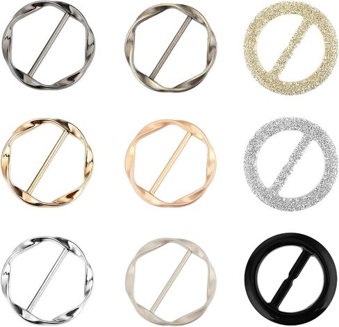 9 Pccs Shirt Ties Clips for Women, T-Shirt Clips Fashion Alloy Round shirt clips for women clothing Shirt Scarf Skirt Clothing in Saudi Arabia