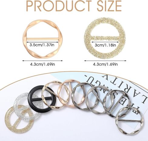 9 Pccs Shirt Ties Clips for Women, T-Shirt Clips Fashion Alloy Round shirt clips for women clothing Shirt Scarf Skirt Clothing in Saudi Arabia