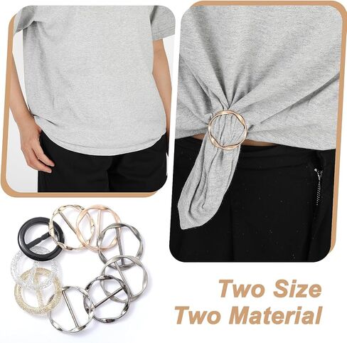 9 Pccs Shirt Ties Clips for Women, T-Shirt Clips Fashion Alloy Round shirt clips for women clothing Shirt Scarf Skirt Clothing in Saudi Arabia