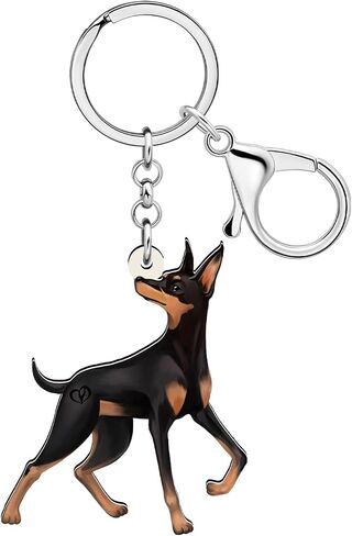 Acrylic Doberman Dog Keychain Pet Keyring Cute Jewelry For Women Girls Bag Car Wallet in Kuwait