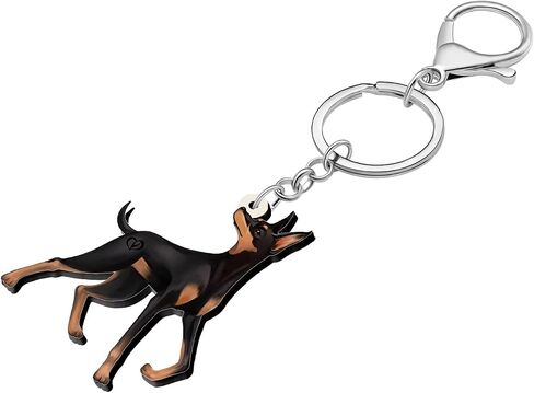 Acrylic Doberman Dog Keychain Pet Keyring Cute Jewelry For Women Girls Bag Car Wallet in Kuwait