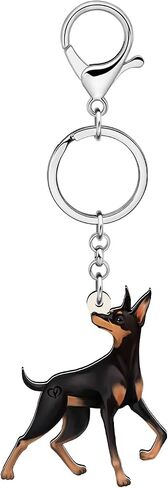 Acrylic Doberman Dog Keychain Pet Keyring Cute Jewelry For Women Girls Bag Car Wallet in Kuwait