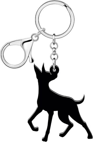 Acrylic Doberman Dog Keychain Pet Keyring Cute Jewelry For Women Girls Bag Car Wallet in Kuwait