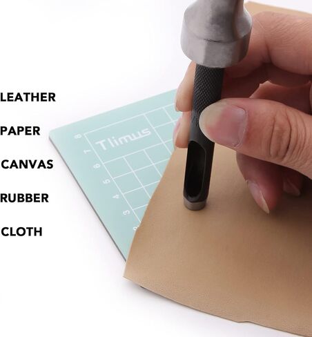 9 Pieces Hollow Punch Set (1/8"-1/2") with a Free Cutting Mat, Leather Hole Punches with Storage Bags is Widely Used in Watch Straps, Belts, Cloth, Leather Gaskets (9) in Saudi Arabia