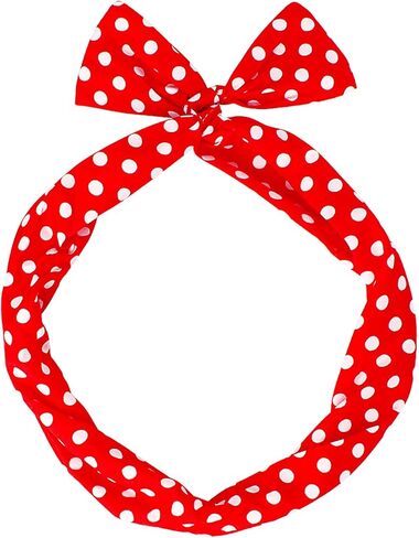 6 Pack 50s Accessories for Women, 1950’s Women Accessories - Chiffon Scarf Glasses Bandana Tie Headband Earrings (Black) in Saudi Arabia