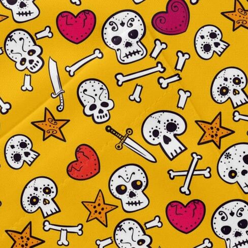 Unisex V-Neck Skull Print Loose Fit Short Sleeve Scrub Shirts Nursing Tops with Pockets in Saudi Arabia