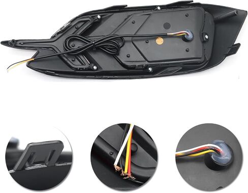 LED Tail Bumper Lights Fit for Honda Civic 2016 2017 2018 2019 2020 2021 LX EX Touring Sedan, Smoked Lens Y Reflector Brake Running Lights Sequential Flash Turn Signal Lamps in Saudi Arabia