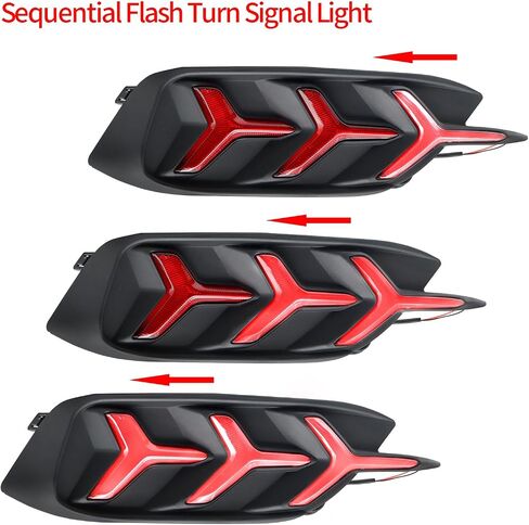 LED Tail Bumper Lights Fit for Honda Civic 2016 2017 2018 2019 2020 2021 LX EX Touring Sedan, Smoked Lens Y Reflector Brake Running Lights Sequential Flash Turn Signal Lamps in Saudi Arabia