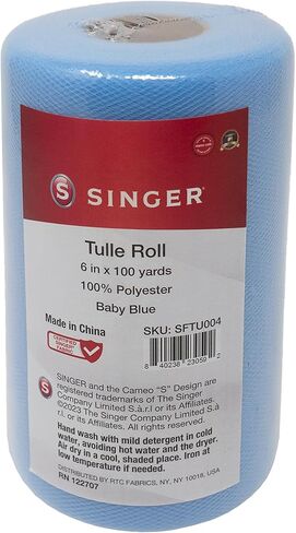 Singer Baby Blue Tulle Fabric Rolls 6 Inch by 100 Yards (300 ft) in Saudi Arabia