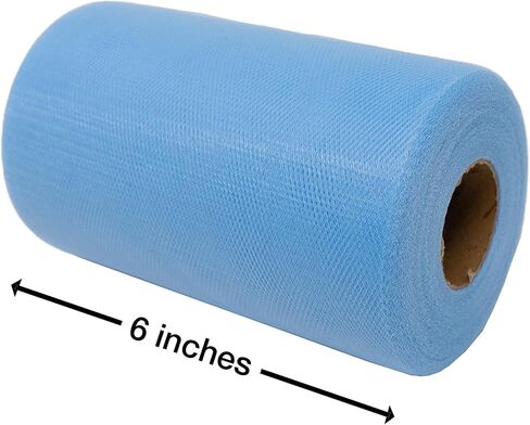 Singer Baby Blue Tulle Fabric Rolls 6 Inch by 100 Yards (300 ft) in Saudi Arabia