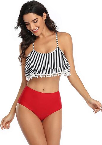 Uhnice Women’s Swimsuit Two Pieces Bathing Suits High Waisted Bikini Set in Saudi Arabia
