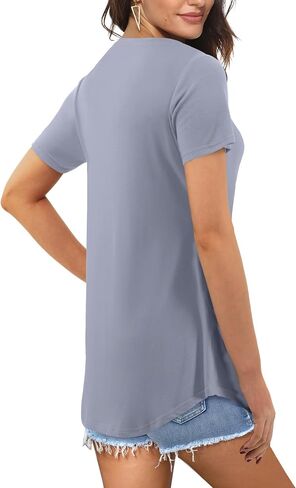 Amoretu Short Sleeve Tunic Tops Loose Fit for Women Crew Neck Tunic Tshirt in Saudi Arabia