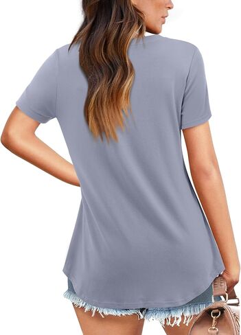 Amoretu Short Sleeve Tunic Tops Loose Fit for Women Crew Neck Tunic Tshirt in Saudi Arabia