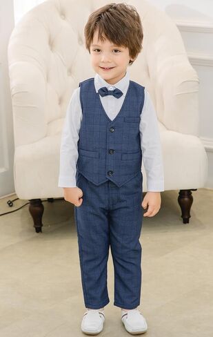Baby Boys Toddler Suit Clothes Sets Casual Dress Shirts Pants Gentleman Outfits Suits 18 Month 5 Years in Saudi Arabia