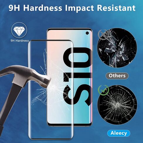 (2+2) عبوتان من واقي الشاشة الزجاجي المقوى لهاتف Samsung Galaxy S10 وعبوتان من واقي عدسة الكاميرا الزجاجية، فتحة دقيقة، خالية من الفقاعات، سهلة التركيب، صلابة 9H HD، حواف منحنية ثلاثية الأبعاد in Kuwait