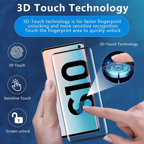 (2+2) عبوتان من واقي الشاشة الزجاجي المقوى لهاتف Samsung Galaxy S10 وعبوتان من واقي عدسة الكاميرا الزجاجية، فتحة دقيقة، خالية من الفقاعات، سهلة التركيب، صلابة 9H HD، حواف منحنية ثلاثية الأبعاد in Kuwait